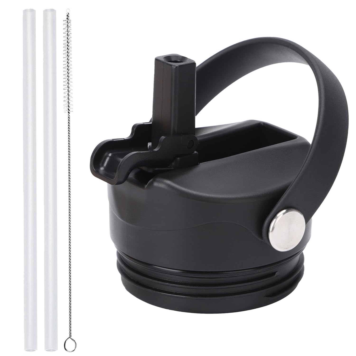 Yeti Rambler Straw Lid | 12/18/26/36/46/64 Oz Chug Cap Replacement (Black)